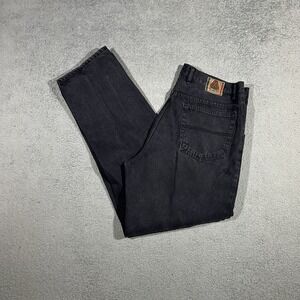 Vintage LA Gate Jeans Mens 38 Black Denim Baggy Fit Relaxed Straight #2818